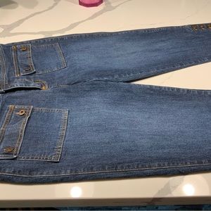 Crop Jeans with Button Accents